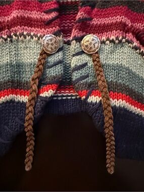 Vintage 90s Denim & Co Western Cowgirl Sweater Ramie Cotton Size L